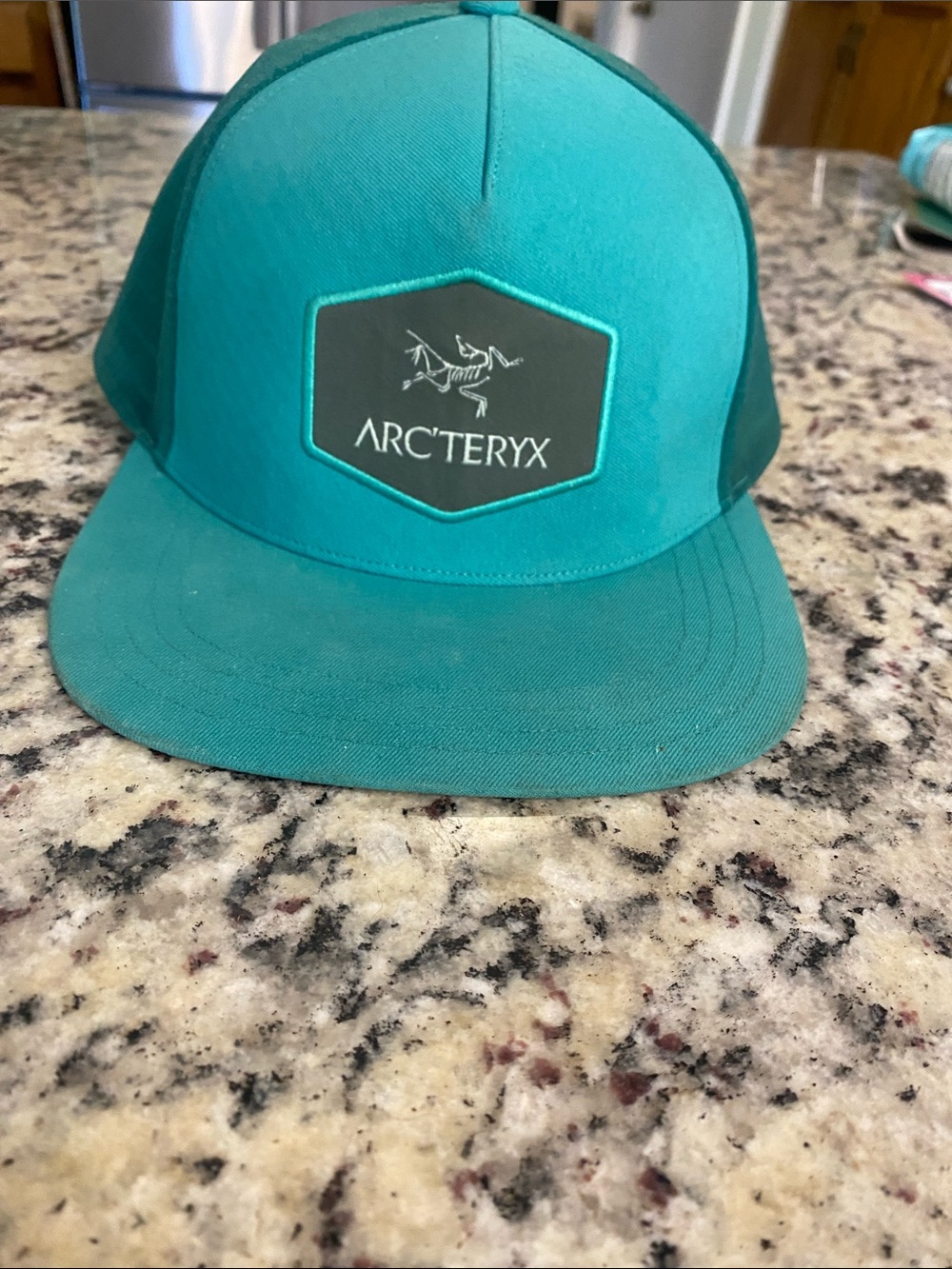 Arc'teryx Teal and Dark Teal Patch Logo flat bill hat (rare)
